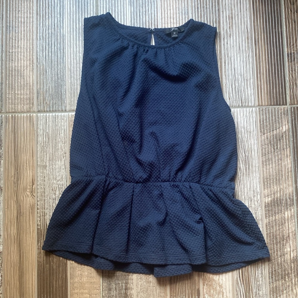 J. Crew Navy Peplum Top